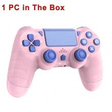 Manettes sans fil P4 pour P4/Pro/Slim et PC - Batterie 1000 mAh, Double Choc, Capteur de mouvement 6 axes, Pavé tactile, Prise audio