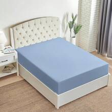 Mellanni King Fitted Sheet - Iconic Bedding Sheets With Up To 16 Inch Deep Pocket - Soft & Cooling - Fade & Stain Resistant - 1 PC (King, Light Blue) - 1573 Blue Hydrangea - View 8