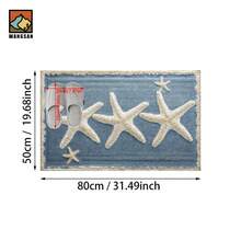1set/1pc/2pcs Starfish Pattern Bathroom Anti-Slip Mat, Made Of Artificial Cashmere Material With Fluffy Decoration, Suitable For Doors, Bathrooms, Kitchens And Other Occasions, Machine Washable, Non-Slip, Daily Decoration, Can Be Given As A Gift To Friends, Men And Women