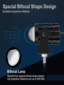 1pc For Auxiliary Spotlight Lamp Moto Fog Light Accessories Motorcycle Mini Driving Light Headlight Universal Dual Color ATV Scooter - Black - View 4