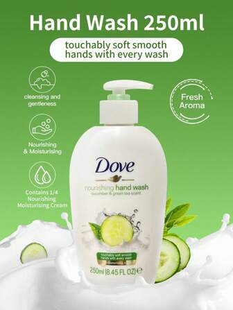 Dove Dove 250ml vloeibare handzeep - Komkommer & groene thee, verzachtende en hydraterende huidreiniger
