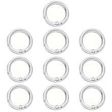 10/20/30 件扁平扳机弹簧按扣 O 形环，金属钥匙圈，圆形带扣，适用于钥匙扣、包包、钱包 - 钥匙链挂钩替换钥匙圈 DIY 工艺品