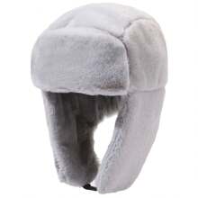 1pc Winter Warm Earmuff Bomber Hat, Fur-Lined Outdoor Casual Cap, Windproof Cycling Hat, Black Beanie Winter Outfits
