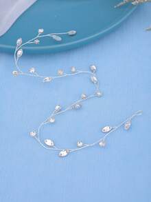 1件玻璃水钻装饰发箍，优雅波西米亚风格，适合女性，可用于新娘、婚礼、派对、情人节等场合。 - 銀色 - 查看 5