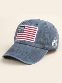 1 件男士刺绣美国国旗和破洞字母棒球帽，休闲日常/旅行装 - 美國國旗 - 查看 6