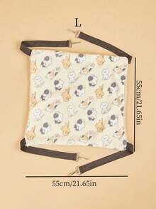 1pc Double-Sided Cartoon Cat Hammock, Soft & Cute, Removable Design - Beige - View 5