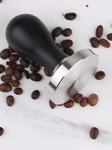 1 件 51mm/53mm/58mm 红色/黑色实木手柄不锈钢咖啡压粉器，现代简约，易清洁不易生锈，适用于奶茶店、咖啡馆和家庭的各种咖啡机，学校用品，返校