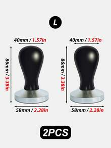 1件 51mm/53mm/58mm 紅色/黑色實木手柄不鏽鋼咖啡壓粉器，極簡設計，易於清潔，防鏽，適用於奶茶店、咖啡廳、居家使用，兼容多款咖啡機型號，可用於壓粉與分粉 - 黑色 - 查看 18