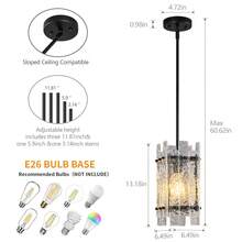 Modern Crystal Pendant Lighting Pendant Lights Rectangle Glass Chandeliers, Adjustable Pendant Light Fixture For Kitchen Island Bedroom Living Room Dining Room Corridor - trắng - Xem 8