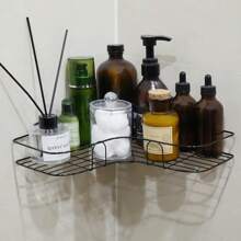 2/1 件转角粘贴式淋浴盒，防锈厨房储物架，易于安装的浴室储物柜，免钻孔壁挂式架子，适用于厨房、卧室和浴室储物 - 彩色 - 查看 6