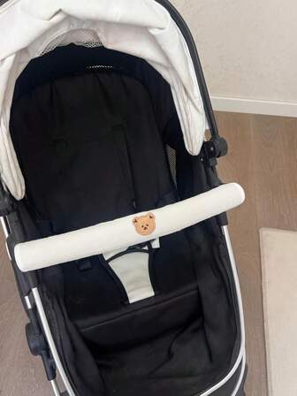 1 件白色和黑色可拆卸婴儿车把手保护套，适合日常使用