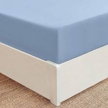 Mellanni King Fitted Sheet - Iconic Bedding Sheets With Up To 16 Inch Deep Pocket - Soft & Cooling - Fade & Stain Resistant - 1 PC (King, Light Blue) - 1573 Blue Hydrangea - View 1