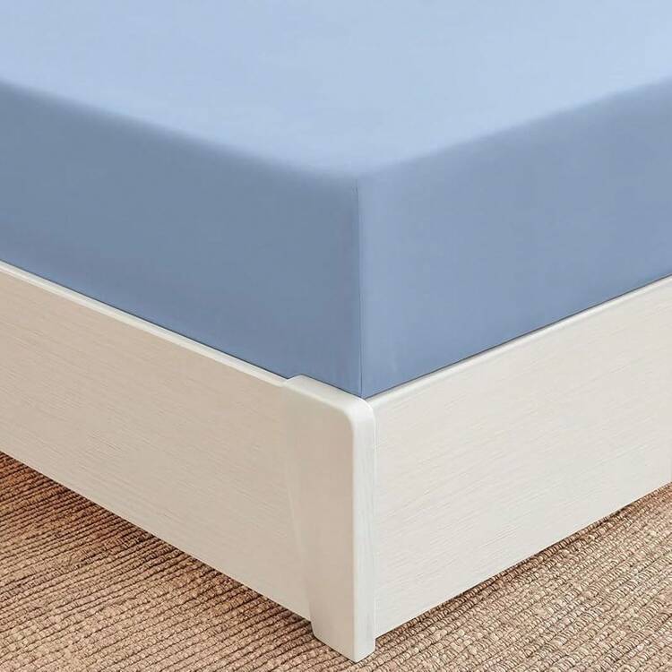 Mellanni King Fitted Sheet - Iconic Bedding Sheets With Up To 16 Inch Deep Pocket - Soft & Cooling - Fade & Stain Resistant - 1 PC (King, Light Blue) - 1573 Blue Hydrangea - View 1
