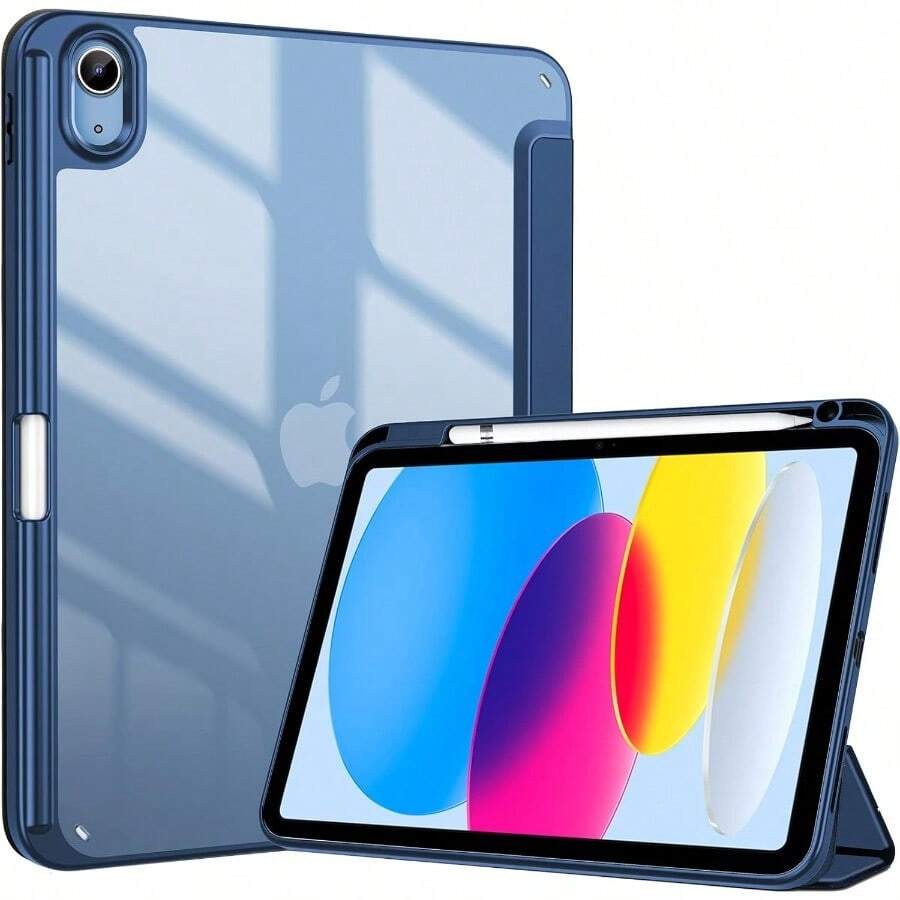 SBDBNProCase For IPad A16 11th Generation 11 Inch 2025 10th Generation 10.9 Inch 2022 Case With Pencil Holder Hybrid IPad 11 10 Case With Clear Back Supports Auto Wake Sleep Navy15hd - Navy - View 1