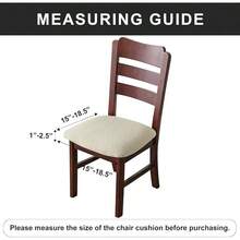 Seat Covers For Dining Room Chair Seat Slipcovers Kitchen Chair Covers (Beige, 4 Pcs) - 防水米色 - 查看 8
