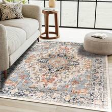 1pc Premium Vintage Bohemian Style Area Rug, 800g Fine Wool + TPR Washable Bottom, Retro Floral Striped Pattern, Soft Plush Rectangular Carpet, Suitable For Outdoor, Entrance, Living Room, Bedroom, Laundry Room, Bathroom, Game Room, All Season, Large Size Home Decor - Multicolor - View 4