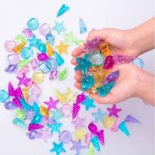 Acrylic Dive Gemstone Set For Swimming Pool In Sea Ocean,Acrylic Rhinestone Toy,Colorful,Ocean Gemstone Toy Sea Life Shell Conch Gemstone Toy,Waterproof,Diving Toy For Kids And Adults,DIY Toy Birthday Party Decorations, Enhances Swim Skills Ideal For Pool Parties & Gifts,Birthday Party Gift