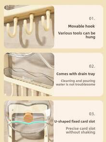 卷发器支架收纳架，壁挂式收纳架，无需钻孔，适用于卧室和浴室桌面卷发器和直发器，带挂钩隔热罩 - 彩色 - 查看 4