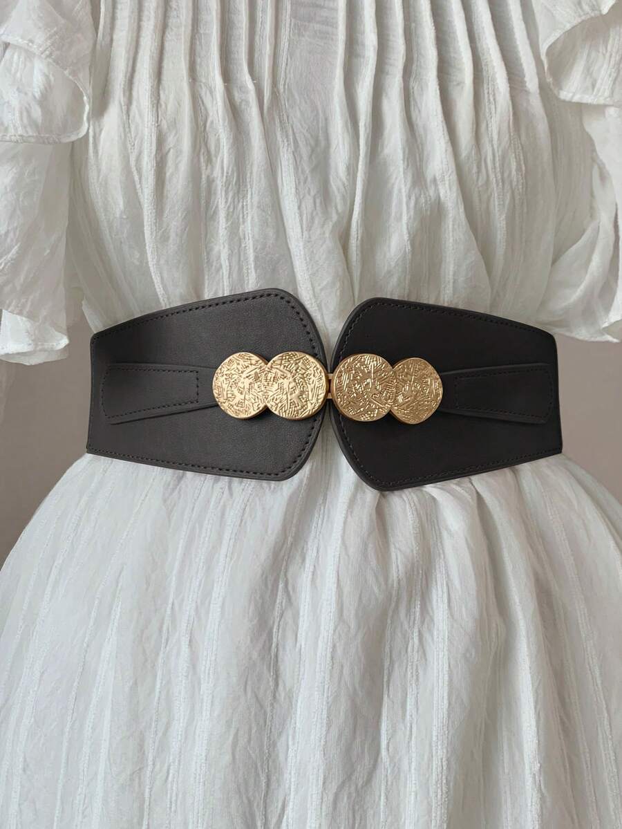 1 件女士弹性宽腰带，时尚