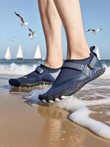 Men Water Shoes Quick Dry Non-Slip Five Finger Shoes Outdoor Upstream Wading Swimming Barefoot Aqua Shoes Lightweight Sneakers - Xanh đậm - Xem 5