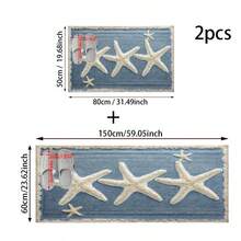 1set/1pc/2pcs Starfish Pattern Bathroom Anti-Slip Mat, Made Of Artificial Cashmere Material With Fluffy Decoration, Suitable For Doors, Bathrooms, Kitchens And Other Occasions, Machine Washable, Non-Slip, Daily Decoration, Can Be Given As A Gift To Friends, Men And Women