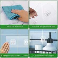 10 miếng dán móc thay thế cho giá để đồ trong phòng tắm, móc treo tường chống thấm nước cho giỏ đựng đồ trong phòng tắm, đĩa đựng xà phòng & móc treo, không cần khoan - Nhiều màu - Xem 2