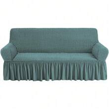 Armchair Slipcover Burgundy Armchair Covers Easy Fitted Sofa Couch Cover Universal High Stretchable Durable Furniture Protector With Skirt Country Style (1 Seater Wine Red) - Sage - View 8