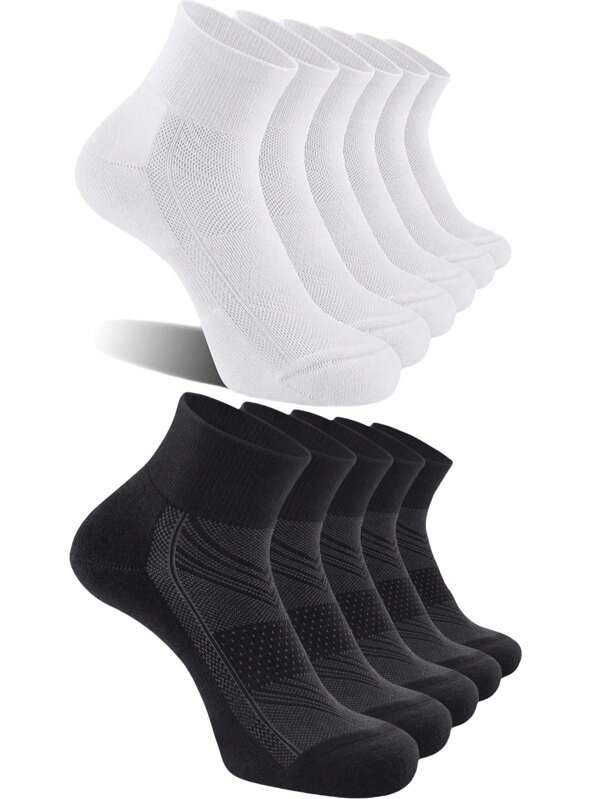 5/6/10 pares de calcetines cortos de moda casuales de colores múltiples para hombres y mujeres, calcetines deportivos elásticos y transpirables, absorción de sudor, adecuados para uso diario, entrenamiento, exterior, como regalo, para todas las temporadas (funcionales, suaves y que absorben la humedad)