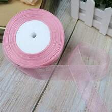 50 Yards/Roll 25mm Width Organza Ribbons For Christmas Wedding Party Decoration Gift Wrapping DIY Ribbons Crafts - Multicolor - View 19