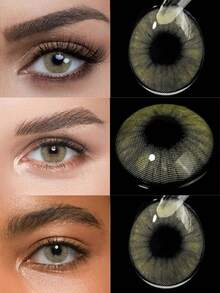 Lalens Hid Aurora 自然美瞳，极光琥珀色，适合日常妆容，直径 14.2mm，年抛型，适合深棕色眼睛，万圣节角色扮演 - 琥珀色 - 查看 12