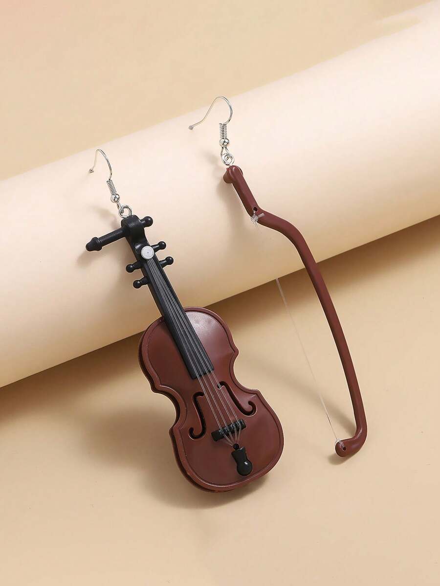 1 Pair Simple Cello Design Creative Personalized Fashion Earrings