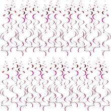 MEIJUANAAGold Hanging Swirl Decorations 30 Pcs, Party Swirl Decorations -Twin Tails Ceiling Swirl Foil Decorations, Gold Party Decor Wedding/Shower/Birthday Party//New Year Decorations - 粉色 - 查看 1