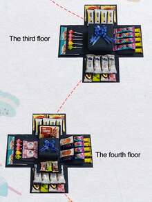 Black/Blue Covered Gift Box Packaging Set, Surprise Gift Photo Box, Creative DIY Exploding Gift Box, Engagement, Birthday, Graduation Party - Blue - View 5