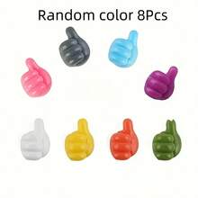 8 件手工造型橡胶汽车收纳挂钩 - 自粘式迷你电缆和时尚眼镜架，用于仪表板整理的汽车配件，塑料绿色装饰夹，汽车挂钩，俏皮设计，坚固结构 - 彩色 - 查看 6