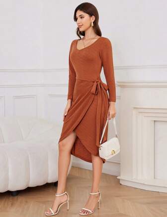 Sexy Pullover Tunic Cable Knit Long Sleeve Mini Bodycon Sweater Dress