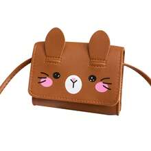 Mini bolsos para niños, gran oferta, bolsos de hombro tipo bandolera pequeños de cuero PU de princesa para niñas, monedero bonito para niños - Marrón oscuro - Ver 17