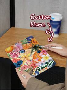 Ayotu 定制文字iPad手机壳，夏日拼贴图案，兼容第十代iPad，iPad Air 11英寸（M2）-2024，兼容Galaxy Tab A9 Plus 10.95英寸，Tab A7 Lite 8.7英寸DIY平板电脑手机壳创意DIY手机壳适合情人节和毕业季，可作为送给家人、父母和朋友的纪念礼物，是一份专属礼物