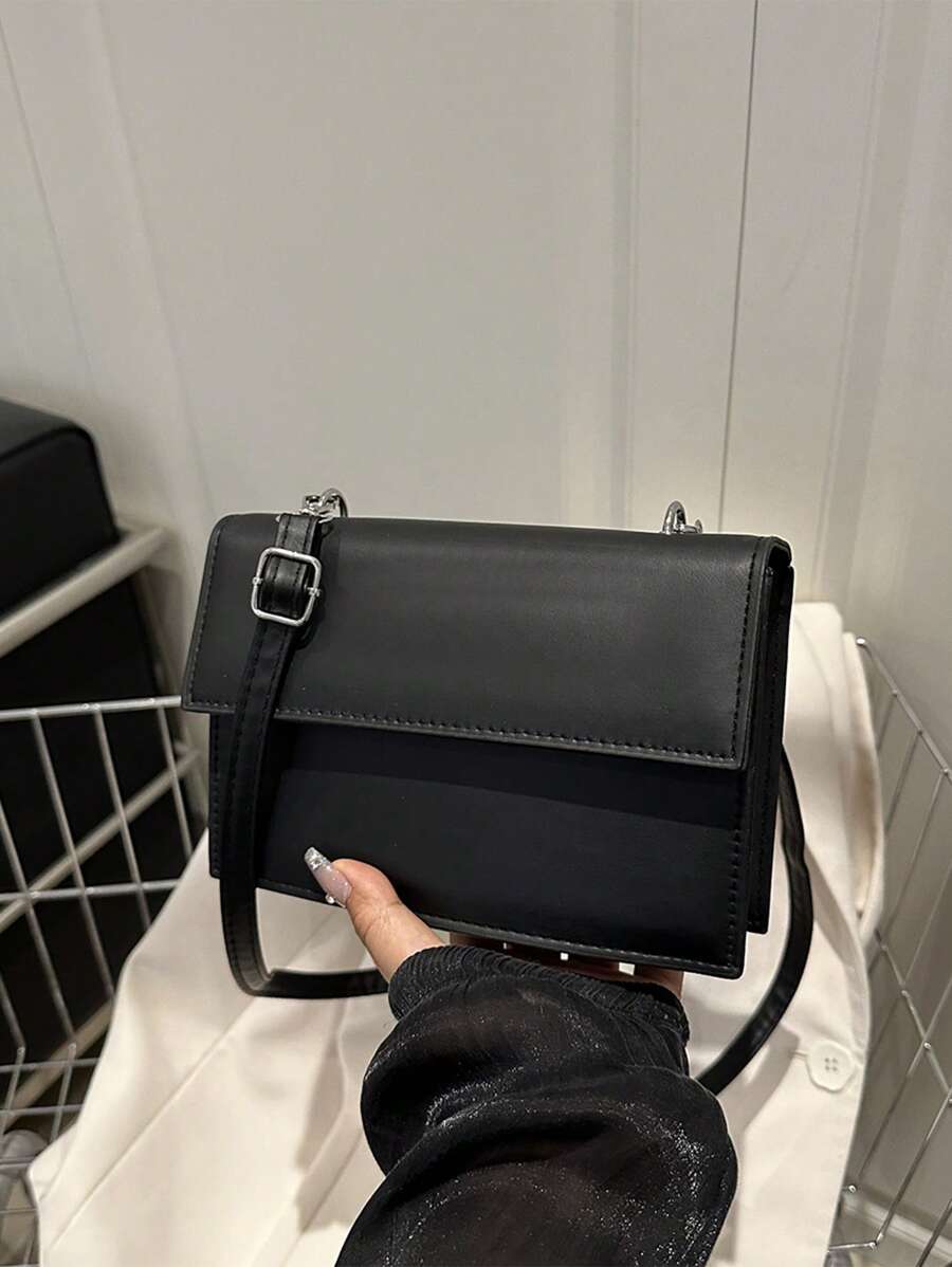 New Women's Shoulder Bag Ladies Solid Color PU Leather Simple Fashionable Casual Small Square Bag With Detachable Adjustable Strap