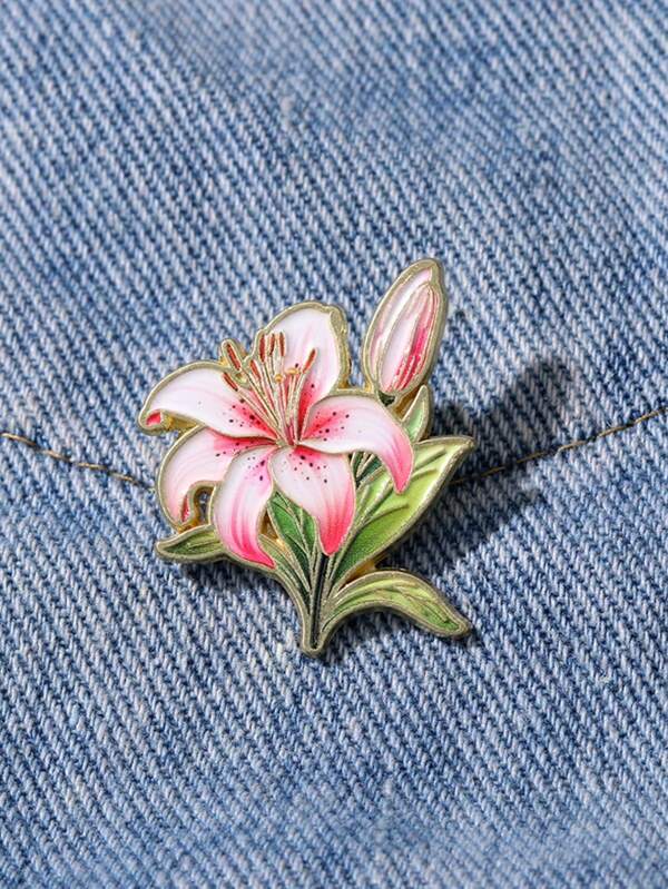 Art Lily Enamel Pin Fashion Flowers Decorative Brooches Ornaments Lapel Bag Badges Jewelry Gifts 2025 New Style Backpack For School