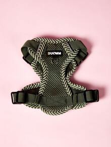 PETSIN 新款印花寵物胸背帶+牽繩套裝,透氣網眼材質,配有反光條,可調節,柔軟舒適,適用於小型犬遛狗