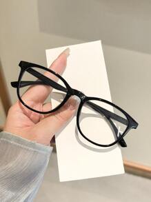 1 pieza Gafas de mujer con montura cuadrada de acrílico negro de estilo casual y ligero para usarlas con ropa diaria, decoración, uso estudiantil diario y regreso a la escuela