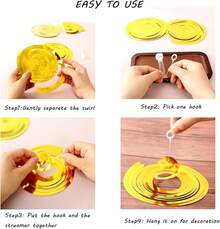 MEIJUANAAGold Hanging Swirl Decorations 30 Pcs, Party Swirl Decorations -Twin Tails Ceiling Swirl Foil Decorations, Gold Party Decor Wedding/Shower/Birthday Party//New Year Decorations - Gold - View 6