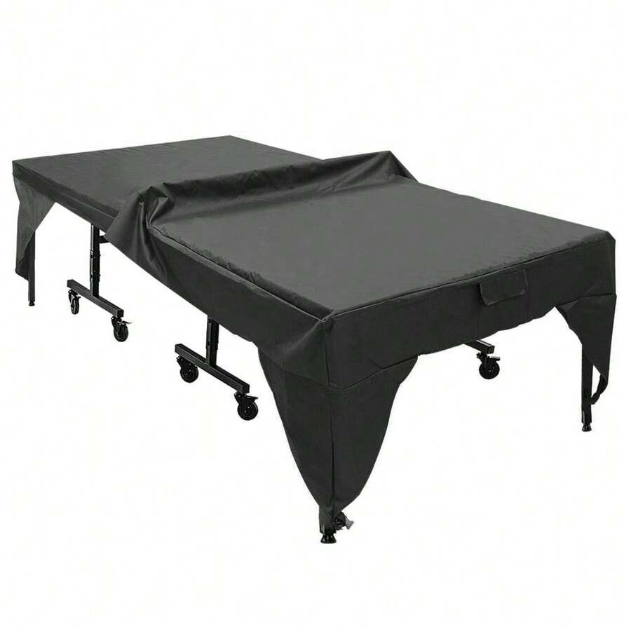 Outdoor Table Tennis Table Cover – Waterproof, Sunproof, And Dustproof Protection For Indoor & Outdoor Tables (Black) - Black - View 1