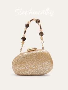 STEPHIECATHY 女士奢华设计时尚优雅晚装包新颖造型亚克力磁铁闭合硬壳手拿包长款斜挎单肩链钱包可装手机，非常适合晚宴、宴会、鸡尾酒会、婚礼、生日礼物、假期 - 彩色 - 查看 17