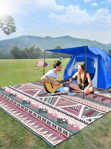 1pc New Outdoor Waterproof Anti-Sand Digital Printed Beach Mat/Towel, Fashion And Fresh Pattern, Suitable For Outdoor Camping And Picnics