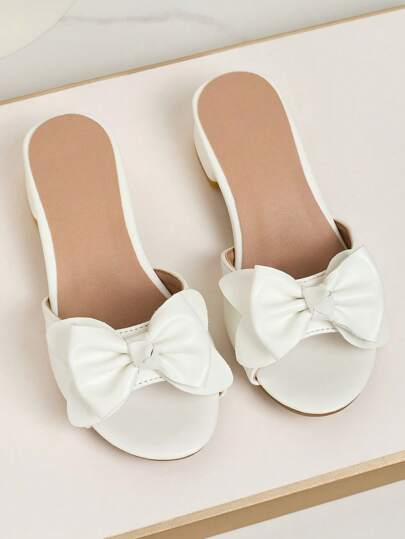 Modische niedliche einfarbige Sandaletten mit offenem Zehenbereich und hohem Absatz für Mädchen, atmungsaktiv und leicht, Kleid-Sandalen/-Pantoletten, geeignet für Hochzeiten, Partys und Aufführungen