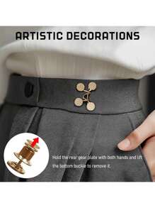 Adjustable Denim Jeans Button, Detachable Waistband Buckle, Non-Reusable, Suitable For Loose Fit Jeans, Waistband Buckle, Helps Wearers Better Show Their Figure