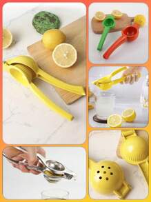 1pc Premium Lemon Juicer Manual Lemon Juicer Citrus Lemon Juicer Fruit Juicer Lime Juicer Metal Professional Manual Juicer Kitchen Tools Yellow Green