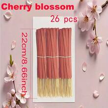 26/70/200 支，日本樱花香味，优质天然香棒 - 提神、缓解压力、放松，适用于瑜伽、冥想、家庭、酒店、水疗中心、办公室空气净化、放松、节日礼物、光滑洁净、天然藤条材质，适用于家庭、厨房和餐厅