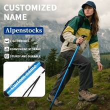 Customized Multi-Functional Outdoor Hiking Stick/Trekking Pole, Foldable & Telescopic For Traveling, Elderly, Sturdy 5-Section Ultra-Short Hiking Stick/Cane, T-Grip Handle, Corporate Logo Customized Gift, Graduation/Christmas/Back To School Gift